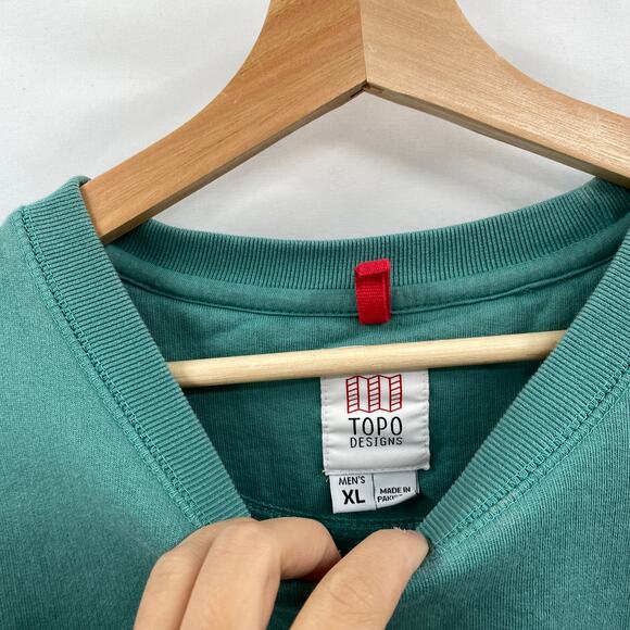 Topo Designs Teal Crewneck Sweatshirtc - Picture 4 of 6